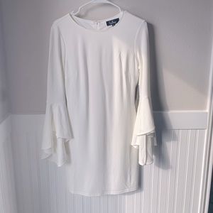 Lulu’s White Flutter Sleeve Midi Dress